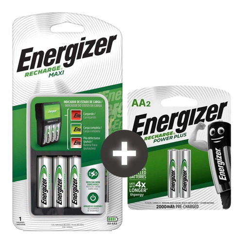 Cargador De Pilas Energizer Maxi +4 Pilas Aa Aaa Recargables