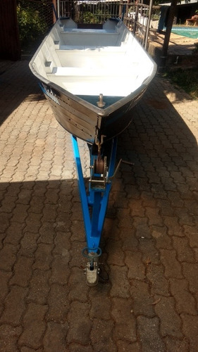 Barco Alumínio 6 Mts Motor 14hp E Carreta Rodoviária