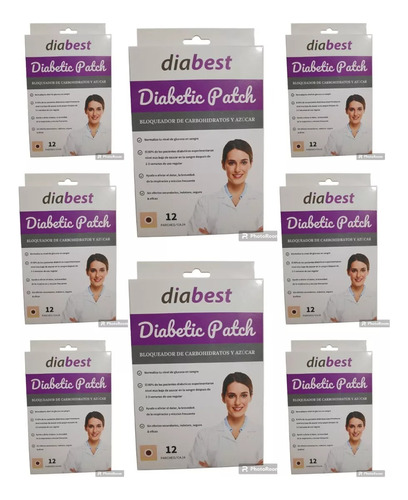 96 Parches P/diabéticos Diabetes Bloqueador D Azúcar 8 Cajas