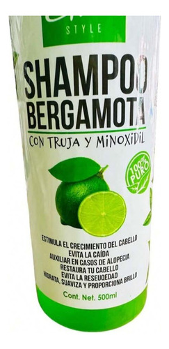 Pack 3 Shampoo De Bergamota Crecimiento Cabello 500ml C/u