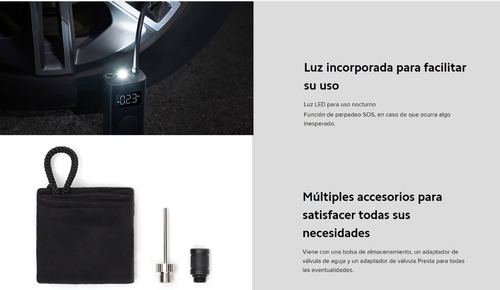 Imagen 3 de 10 de Compresor De Aire Mini Eléctrico Portátil Xiaomi Mjcq04qj 5v