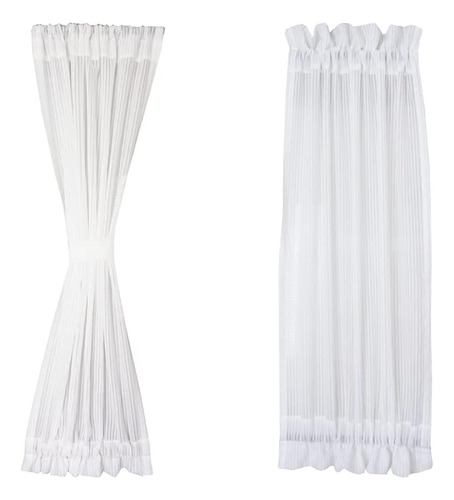 Rs Enjoy Life Solid White Striped Sheer Textured Lino Dreamy