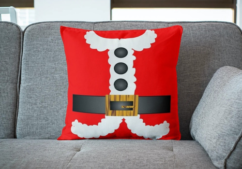 Cojin Decorativo Santa Claus Traje Navidad Poliester Calidad Color 002 Diseño De La Tela Lisa