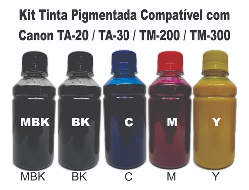 Imagem 2 de 2 de Tinta Pigmentada Compatível Para Canon Ta 20 - 1 Litro Cada