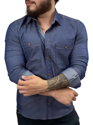 Camisa slim sales jeans masculina
