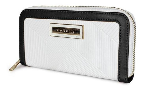 Billetera Greta Blanca Y Negra Carven Paris