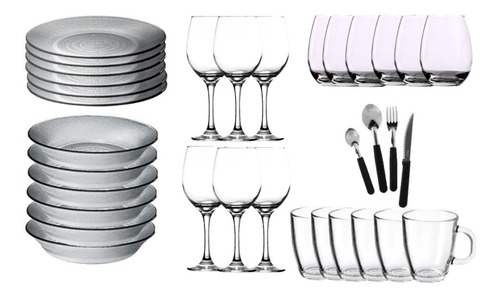 Set Vajilla Completa 54 Piezas Platos Vasos Cubiertos