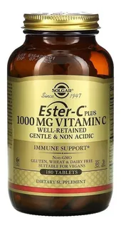 Vitamina C Ester-c Plus 1000 Mg 180 Comprimidos Solgar - Eua