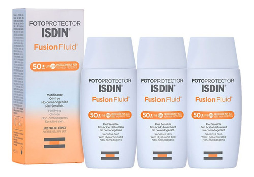 Trio Fotoprotector Isdin Fusión Fluid Spf50 + 50ml