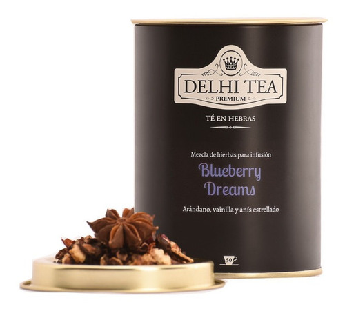 Imagen 1 de 2 de Te Hebras Delhi Tea Premium Lata Blueberry Dreams