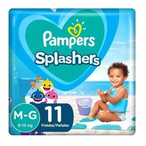 Imagen 1 de 1 de Pañales Para El Agua Pampers Splashers Género Sin Género Tamaño Mediano/grande(m-g)
