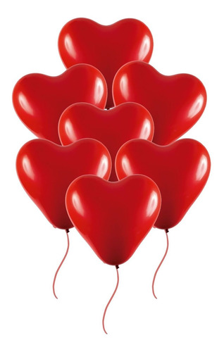 Balão De Coração Bexiga De Festa N06 Vermelho 50 Unidades