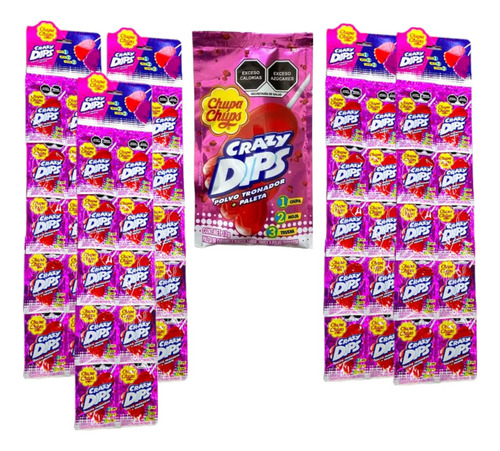 Paleta Pie Fresa Polvo Tronador 10pz Crazy Dips Chupa Chups