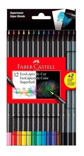 Creyones Fabe Castell 12 Colores Supersoft + 2 Lapiz Gratis