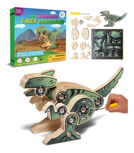 Kit De Madera Bricolaje Juguetes Dinosaurios Para Niños 7 A
