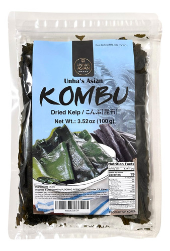 Kombu Coreano - Alga Seca De Algas Marinas Secas, Dashi, 100