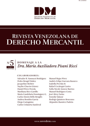 Libro: Revista Venezolana Derecho Mercantil - V Edición -