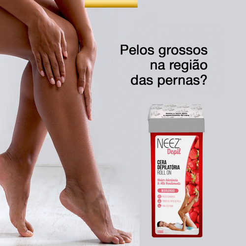 Cera Depilatório Roll On Morango 100g Neez