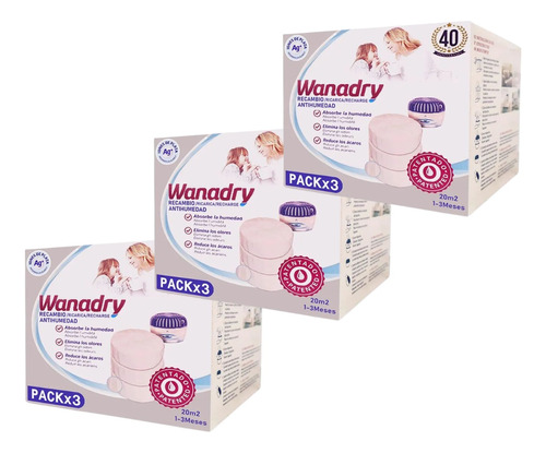 Repuesto Deshumedecedor Wanadry X 9tabletas Ultra Absorbente