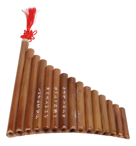 Sartén Flauta De Bambú Natural, 15 Tubos En Tono G, Tubo Chi