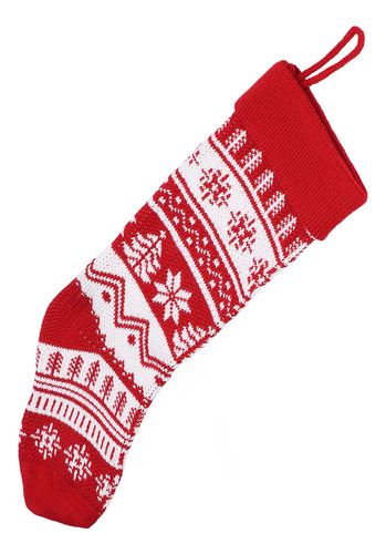 Calcetín Navideño Para Caramelos, Grande, De Punto