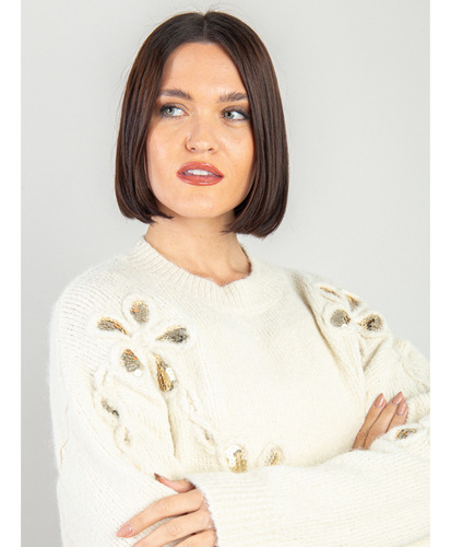 Sweater Bordado De Flores Y Lentejuelas 938 Nisi