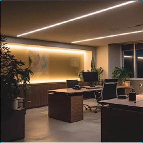 Kit 5 Perfil Led Slim Embutir Gesso Madeira Teto Aluminio Unica