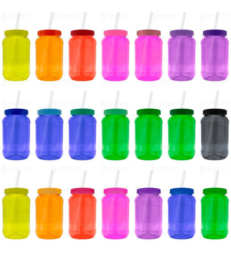 Mason Jars,tarro,bule,dulcero 500ml Pigmentado Popote 200pza