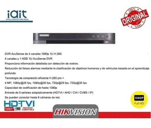 Kit 6 Camaras Fhd 1080p 1tb Microfono Audio Hikvision 