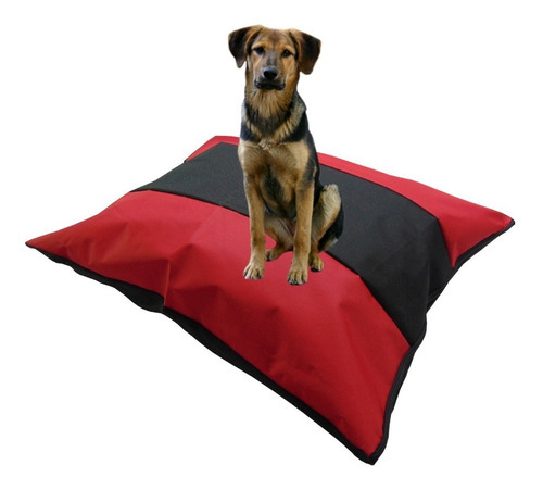 Cama Colchón Lavable Para Mascotas Gigante Bicolor Color Rojo