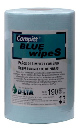 Compitt Blue Wipes Bobina De 190 Unidades