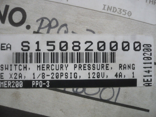 New Mercoid Ppq-3-x2a Pressure Switch Bbz