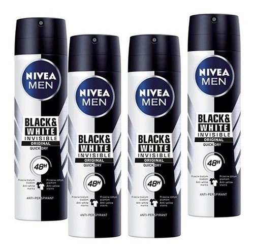 Desodorante Nivea Men Spray Black & Whi - mL a $132