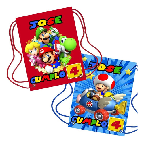 15 Morrales Dulceros Personalizados, Fiestas Mario Bros