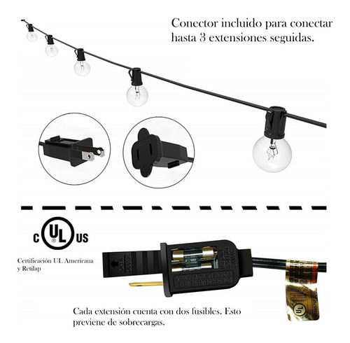 Lampara Ramal Cadena De Bombillos. 20 Bombillos Incluidos