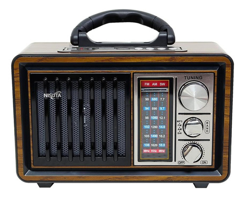 Radio Portátil Am/fm Vintage Retro Bluetooth Aux Linterna®