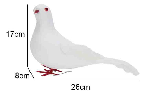 . Adorno Navideño Con Plumas De Paloma Blanca, 26 Cm, 2