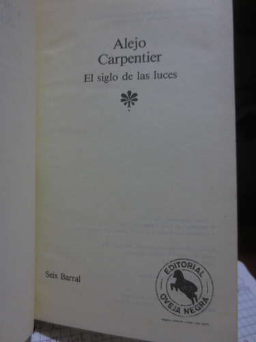 Libro El Siglo De Las Luces De Alejo Carpentier (Usado)