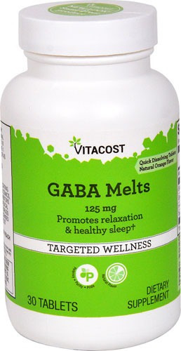 Gaba Sublingual 125 mg - Vitacost - 30 comprimidos con sabor a naranja