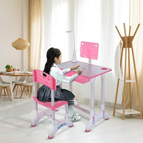 Imagen 7 de 10 de Juego De Escritorio+silla Para Niños, Lámpara Mesa De Tareas