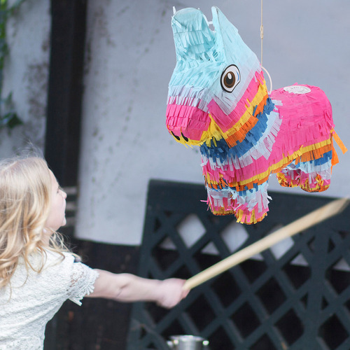 Decoración De Piñata Con Forma De Burro Arcoíris Para Niños