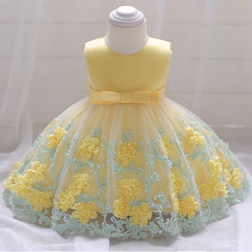 Vestido Festa Infantil Bebê Jardim Encantado Luxo Batizado