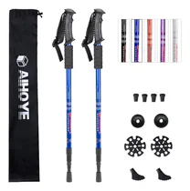 Comprar Aihoye Bastones De Senderismo, Plegables, Ligeros, Absorben Los Golpes, Bastones De Senderismo Ajustables De Aluminio Para Mujeres, Hombres Y Niños, Paquete De 2 (azul)