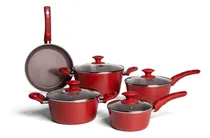 Comprar Conj. Panelas Ceramic Life Optima 5 Pç Carmim Indução-brinox