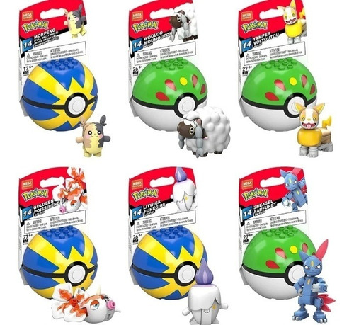 Son 6 Pokebolas De Pokemon Serie 14 Mega Construx