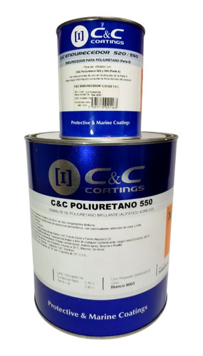 Pintura De Poliuretano C&c Coatings Negro Galon 