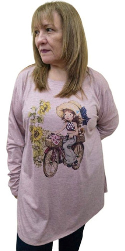 Remera Algodon Spum Sublimada Mangas L,personalizada T 1 A 8
