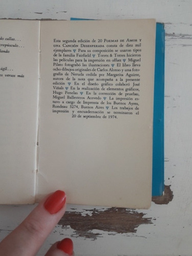 Neruda 20 Poema De Amor Libro Miniatura Carlo Alonso Dibujos (Usado)