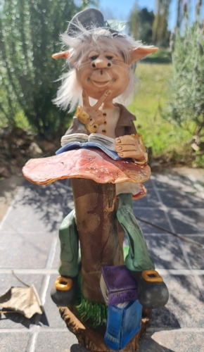 Imagen 7 de 9 de Duende Lector. Escultura Magica Regalo Original 32cm.