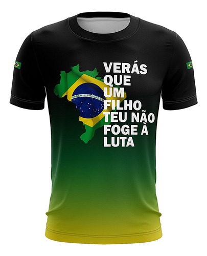 Camiseta Brk Brasil Acima De Tudo Com Proteção Solar Uv 50+